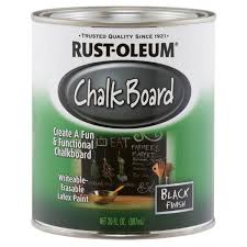 Allow the paint to dry for three days and once cured, prepare the surface for chalk by rubbing the side of a piece of chalk over the entire surface, and then erase it. Rust Oleum Specialty 30 Oz Flat Black Chalkboard Paint 206540 The Home Depot