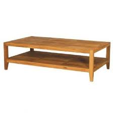 Width 28 in x height 16 in. Modern Brooklyn Solid Oiled Oak Large Plain Coffee Table With Shelf