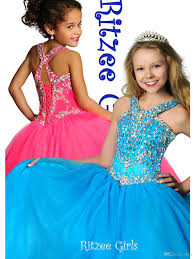 Halter Sequin Underskirt Ritzee Girls Pageant Ball Gown 6684