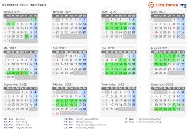 Alle ferienkalender kostenlos als pdf, mit feiertagen. Kalender 2022 Ferien Hamburg Feiertage