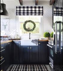 Black And White Buffalo Plaid Kitchen Curtains Black Check Farmhouse Kitchen Farmhouse Kitchen Curtains Home Kitchens Kitchen Remodel