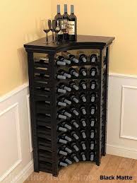 Corner Wine Rack With Tabletop Wood Wine Storage Rack For 45 Bottles In Mahogany Cherry Black Rich Tobacco Antique Slate Finishes In 2020 Corner Wine Rack Wine Rack Storage Wine Rack Design