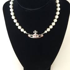 Vivienne westwood drops trippy trio of pendant necklaces. Final Price Vivienne Westwood Pearl Choker Vogue Jewelry Pink Enamel Pearl Choker