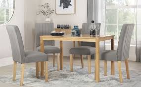 Step up your dining room style with these classic marianne chairs from christopher knight home. Milton Oak Dining Table With 4 Salisbury Grey Velvet Chairs Furniture And Choice