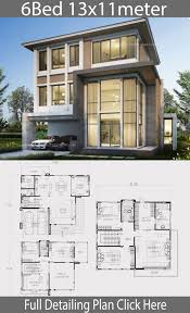 An airy open house floor plan grants homeowners ease. Home Design Plan 13x11m With 6 Bedrooms Home Design With Plansearch Modern House Plans Architectural House Plans Model House Plan