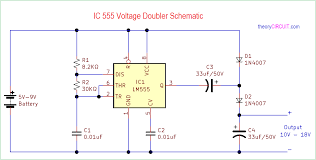 In this tutorial we will learn how the 555 timer works, one of the most popular and widely used ics of all time. Simple Ic 555 Voltage Doubler Schematic