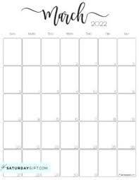 Cute Free Printable March 2022 Calendar Saturdaygift