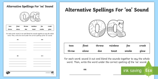 80 000+ english esl worksheets, english esl activities and video lessons for distance learning, home learning and printables for physical classrooms. Alternative Spelling For Oa Sound Worksheet Teacher Made