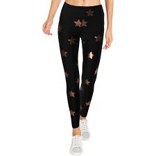 Details About Zara Terez Womens Black Metallic Star Print Athletic Leggings Xs Bhfo 3411