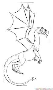 How To Draw A Realistic Dragon Step By Step Drawing Tutorials For Kids And Beginners Drawing Tutorial Realistic Dragon Easy Dragon Drawings