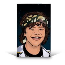 Funny greeting cards: Dustin print by The Girl Next Draw