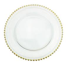 New charge it by jay turkish clear beaded charger plate (one plate). Amazon Com Clear Glass Charger 12 6 Inch Dinner Plate With Beaded Rim Set Of 4 Clear Charger Service Plates