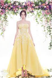 Fadwa Baalbaki Spring Summer 2016 Fleur Bleue Couture Collection Wedding Inspirasi Prom Dresses Yellow Yellow Wedding Dress Non White Wedding Dresses