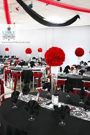 Red Black White And Damask Wedding Decor In London Ontario Damask Wedding Decor Red And White Weddings White Wedding Ceremony