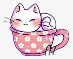 Silver tabby cat with pink ribbon. Kawaii Cute Kitty Cat Kitten Teacup Whitecat Cute Kawaii Cat Drawing Hd Png Download Transparent Png Image Pngitem