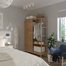 Room dividers ikea it is widely used in office settings, schools and churches, it can be used in your home with great space separating. Nordkisa Bamboo Open Wardrobe With Sliding Door Width 120 Cm Height 186 Cm Ikea
