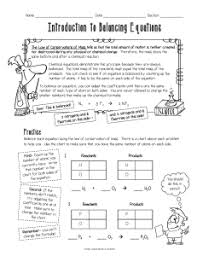 The balancing equations worksheet answers are given by using the example found in the book. Intro To Balancing Equations