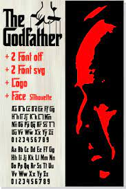 Godfather Bundle Godfather Font Svg Godfather Font Otf Godfather Logo Godfather Face Silhouette Svg Otf Png Eps Dxf The Godfather Silhouette Svg Logo Face