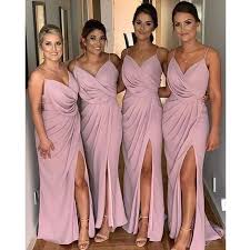 Spaghetti Strap Side Split Long Bridesmaid Dresses Pd15256 In 2020 Pink Bridesmaid Dresses Cheap Bridesmaid Dresses Online Bridesmaid Dresses Online