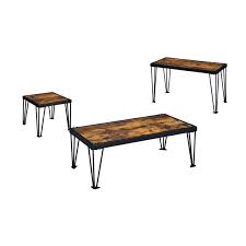 Shop this collection (20) $ 466 65 Furniture Of America Eagles Metal 3 Piece Coffee Table Set In Black Idf 4118 3pc
