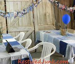 Complete your retro party decorations with these 90s party signs! Recycled Denim Party Decoration Fine Craft Guild