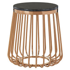 I love receiving your emails!!! Tula Cage Design Round Marble Top Side Table In Rose Gold Sale