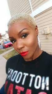 Platinum Blonde On Dark Skin Natural Hair Can Be Colored We Cn Be Blonde Too Melanin Dark Skin Blonde Hair Natural Hair Styles Short Natural Hair Styles