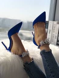 Womens Satin Pointed Toe Rhinestone Ankle Strap Stiletto Heels Tacones Tacones De Moda Zapatos De Tacon Lindos