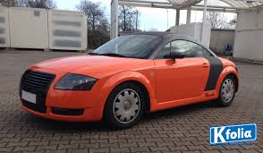 Audi Tt Von Silber Auf Mandarin Mit Carbon Dach Und Carbon Applikationen Audi Tt Audi Autofolierung