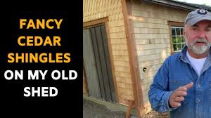 In general i would restain old shingles, too much doubt about their ability to hold paint, if i did not want to have the expense of a total replacement. Restoring My Old Shed With Fancy Cedar Shingles Youtube