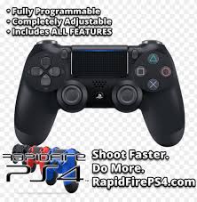 So to turn off the ps4 controller just hold down i was never able to sync my ps4 controller to my fire tv either. Jet Black Rapid Fire Playstation 4 Controller Playstation 4 Pro Controller Png Image With Transparent Background Toppng