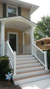 La Grange Park Il Home With New Stairs By Woods Home Improvements Materials Were Menards Ultradeck In The Rusti Stair Installation House In The Woods Stairs