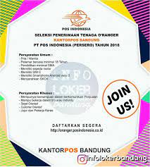 Info loket pt poj : Lowongan Kerja Pt Pos Indonesia Persero Bandung Sebagai Oranger Februari 2018 Info Loker Bandung 2021
