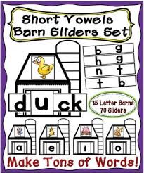 Match two words to make a compound noun. Short Vowels Barn Sliders Set Word Families Teaching Phonics Phonics