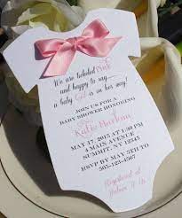 Baby Shower Invitation For Girl In Shape Of Onesie With Pink Satin Bow Baby Shower Invitations Baby Shower Invites For Girl Handmade Baby Shower Invitations