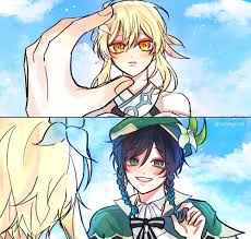 Lumine X Venti Anime Art Anime Chibi Impact