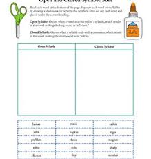 Open And Closed Syllable Sort Worksheet Education Com