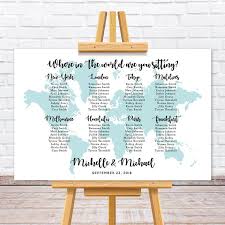 This World Map Wedding Seating Chart Sign Is Designed For