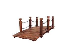 Wooden bridge decor with round top post. Gardeon Garden Decor Wooden Bridge Outdoor Decoration Landscape Matt Blatt