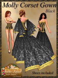 4.6 out of 5 stars 362. Second Life Marketplace Goddess Molly Medieval Corset Dress In Black