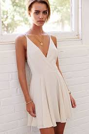 A Line Deep V Neck Sleeveless Backless Short Ivory Chiffon Homecoming Dress Short Summer Dresses Dresses For Graduation Ceremony Beautiful Dresses