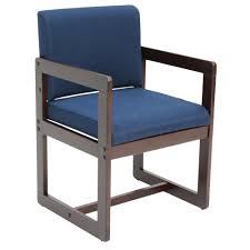 Regency Seating Belcino Mocha Walnut Blue Sled Base Side Chair With Arms In 2020 Chair Side Chairs Quality Office Furniture