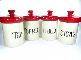 4 out of 5 stars with 2 ratings. Mid Century Canister Set Red Canisterceramic Canister Etsy Ceramic Canister Set Ceramic Canisters Red Canisters