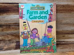 Vintage Sesame Street Coloring Book Farm And Garden 1978 Etsy Vintage Coloring Books Coloring Books Sesame Street