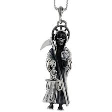 Silver santa muerte grim reaper fancy ring 0.9 inch. Sabrina Silver Sterling Silver Santa Muerte Pendant Large 2 5 8 Inch Long
