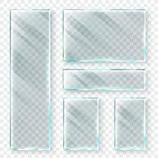 Transparent Glass Banners 3d Window Glass Or Plastic Banner Realistic Illustration Set Glass Window Window Illustration Windshield Glass