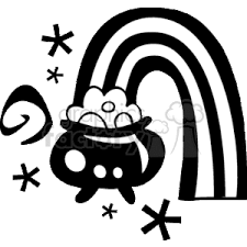Integrated in adobe apps · curated by experts A Black And White Pot Of Gold At The End Of A Rainbow Clipart Commercial Use Gif Wmf Svg Clipart 145349 Graphics Factory