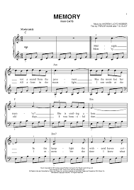 Memory Sheet Music Printable Sheet Music Digital Sheet Music