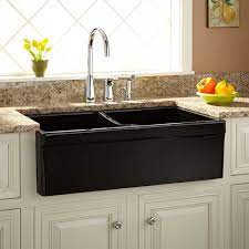 Vintage medium blue graniteware farm kitchen sink bathroom wall soap dish. 33 Fiammetta Double Bowl Fireclay Farmhouse Sink Belted Apron Black