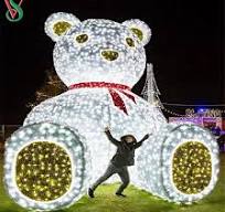 Outdoor Christmas Teddy Bear Decoration Large LED Motif 3D Lights